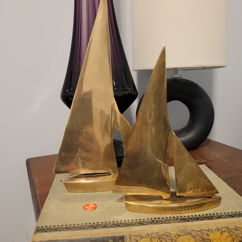 Vintage Brass Sail Boats